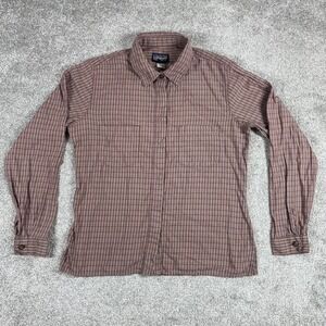Patagonia Button Up Shirt Womens Medium Organic Cotton Plaid Lightweight
